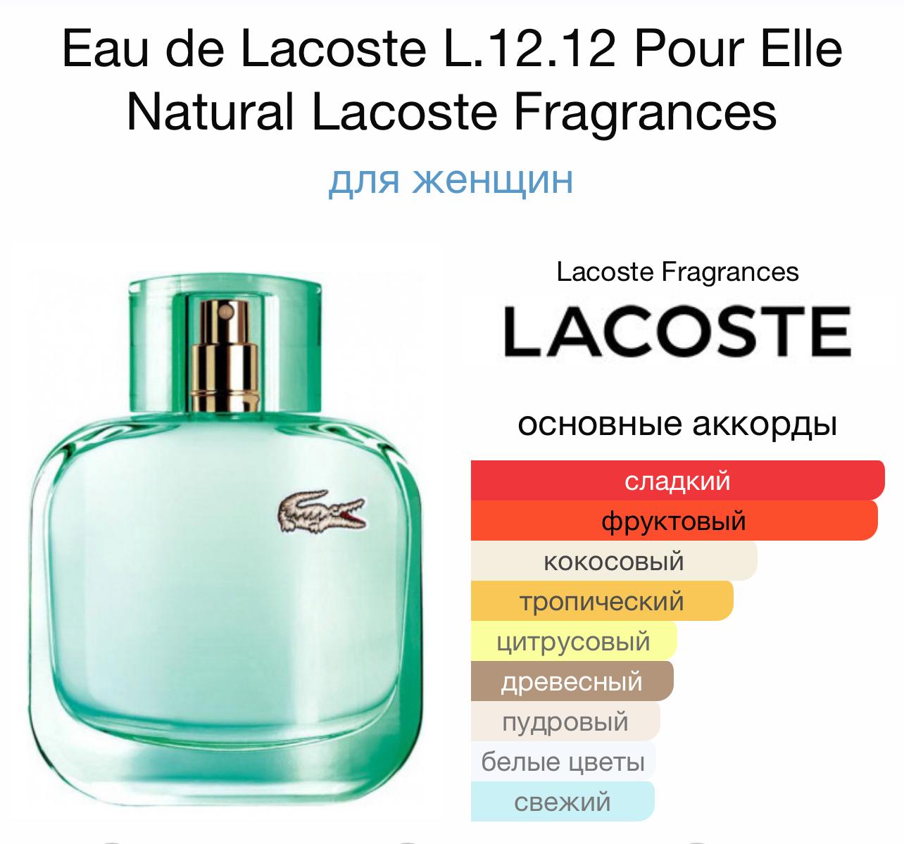 Ароматизатор для авто Лакост Л. 12.12 Пур Элль Натурал Lacoste L.12.12 Pour Elle Natural Ravza 8 мл